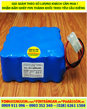 Pin nuôi nguồn 24v-SC1300mAh, Pin sạc NiMh 24v-SC1300mAh, Pin sạc công nghiệp GREPOW 24v-SC1300mAh chính hãng